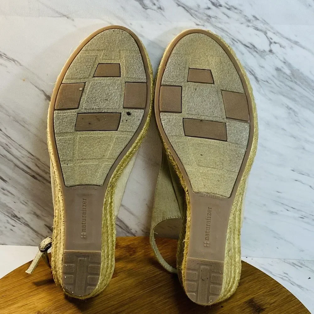 Naturalizer Bandene Natural color canvas slingback wedge 9M - Picture 7 of 7